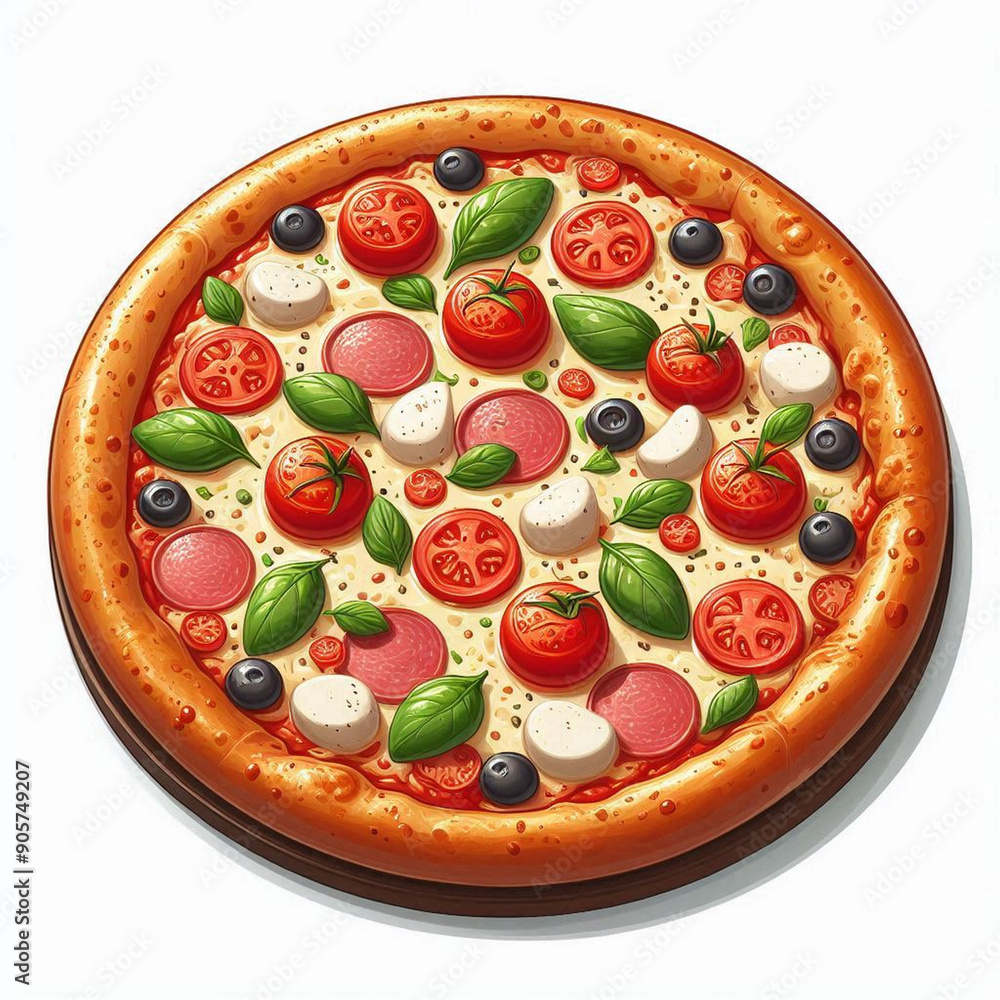 A delicious yummy vector pizza art illustration A delicious yummy vector pizza art illustration