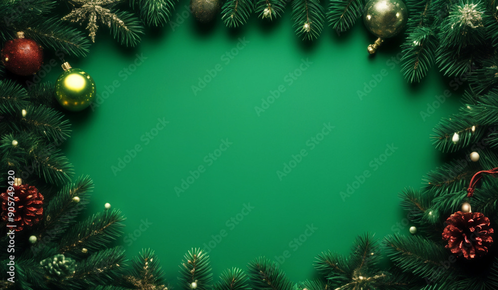 Green minimalistic Christmas background with copy space Green minimalistic Christmas background with copy space