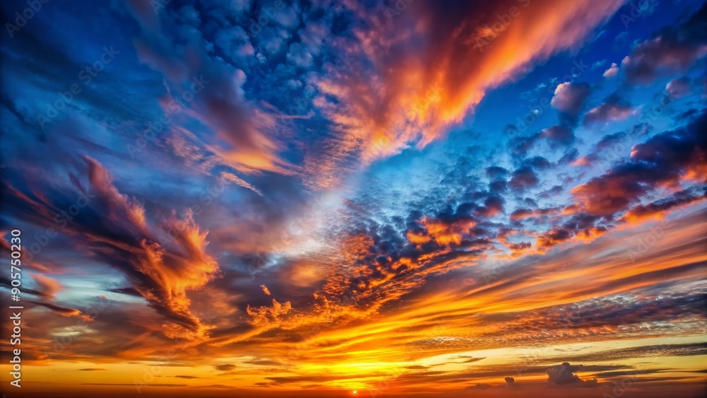 Fiery Sunset Cloudscape with Dramatic Sky, Sunset, Clouds, Nature, Sky Fiery Sunset Cloudscape with Dramatic Sky, Sunset, Clouds, Nature, Sky