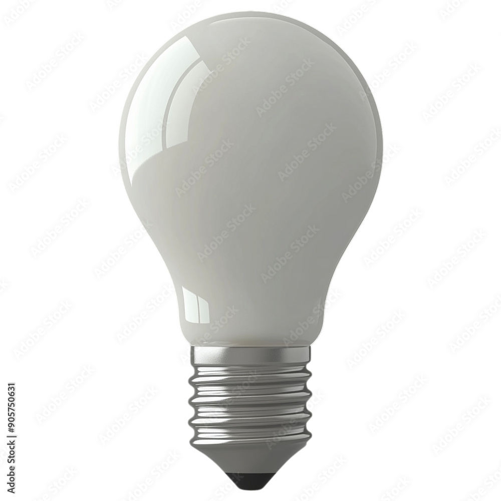 Realistic light bulb with metallic base, isolated on a transparent background, symbol of ideas and energy.
Realistic light bulb with metallic base, isolated on a transparent background, symbol of ideas and energy.
