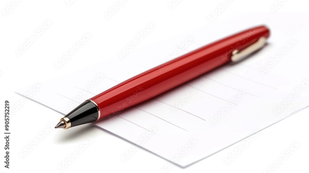 Red Pen on White Paper Red Pen on White Paper