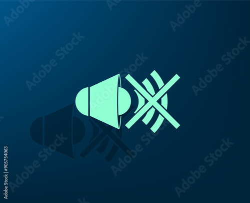 Vector illustration with shadow on blue background with gradient