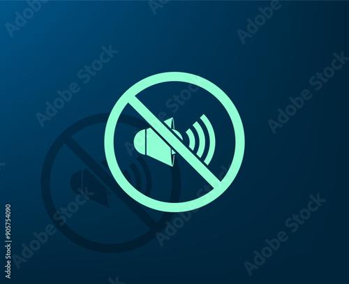 Vector illustration with shadow on blue background with gradient