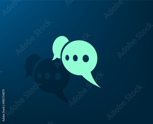 Vector illustration with shadow on blue background with gradient