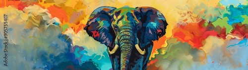 Elephant in a Colorful Haze...