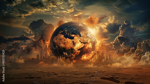 Earth in Flames A Cityscape...
