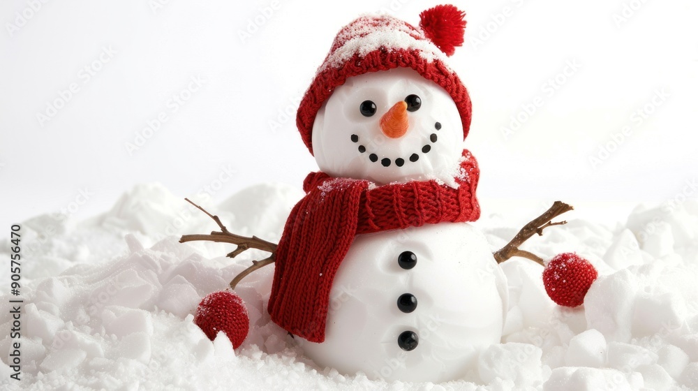 Cheerful Snowman in Winter Wonderland Cheerful Snowman in Winter Wonderland