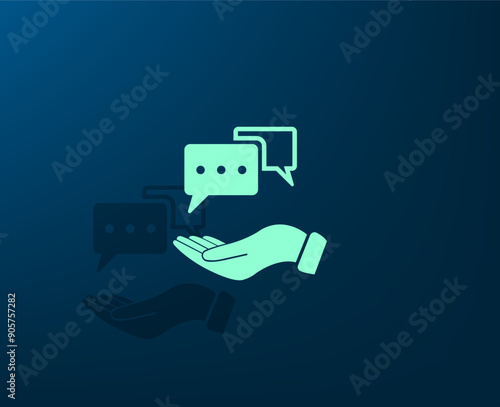 Vector illustration with shadow on blue background with gradient