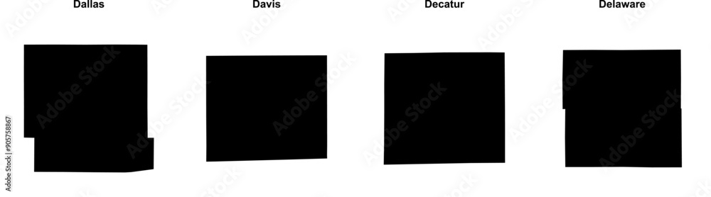 Dallas, Davis, Decatur, Delaware outline maps Dallas, Davis, Decatur, Delaware outline maps