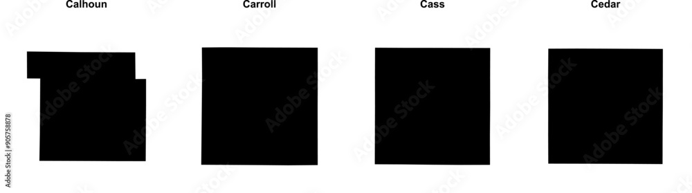 Calhoun, Carroll, Cass, Cedar outline maps Calhoun, Carroll, Cass, Cedar outline maps