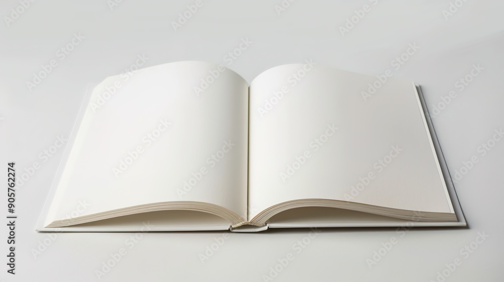 Educational Elegance - Open Book with Blank Pages in Soft Natural Light on White Background with Copy Space for Text or Design, Learning Concept Educational Elegance - Open Book with Blank Pages in Soft Natural Light on White Background with Copy Space for Text or Design, Learning Concept