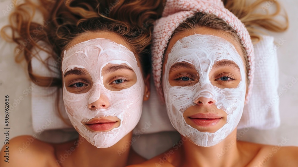 Two Women Relaxing With Face Masks Two Women Relaxing With Face Masks