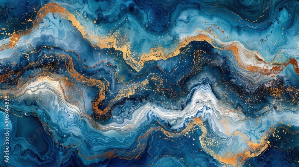 A vibrant blue marble background with abstract gold watercolor patterns, blending gray, white, and dark green hues into a luxurious and fluid ink gradient effect on a modern canvas A vibrant blue marble background with abstract gold watercolor patterns, blending gray, white, and dark green hues into a luxurious and fluid ink gradient effect on a modern canvas