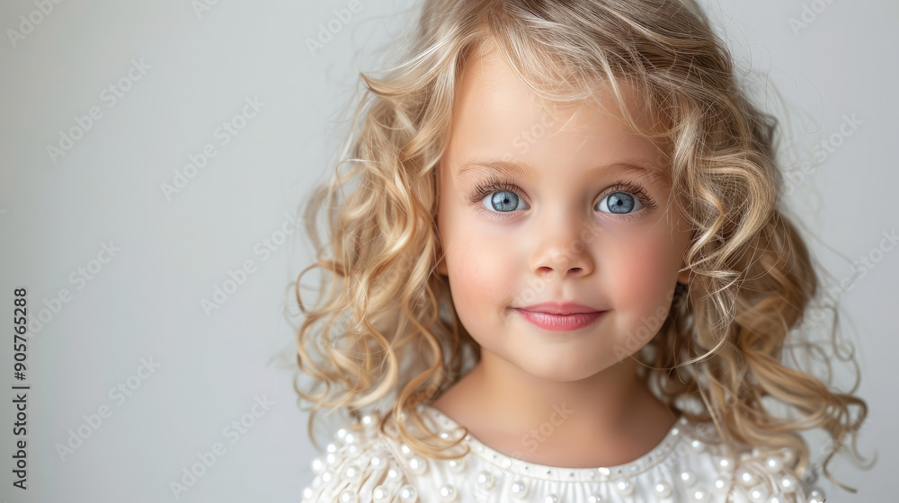 little cute smiling curly blonde girl in a white pearl dress on a studio background, child, baby, toddler, children, childhood, kid, blue eyes, innocence, angel, charming, person, emotion, face, head little cute smiling curly blonde girl in a white pearl dress on a studio background, child, baby, toddler, children, childhood, kid, blue eyes, innocence, angel, charming, person, emotion, face, head
