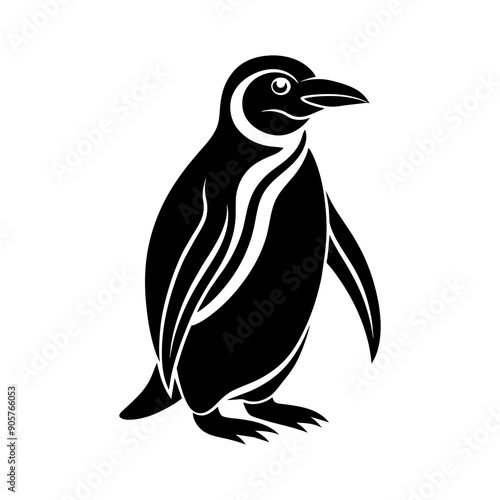 penguin isolated on white background illustration