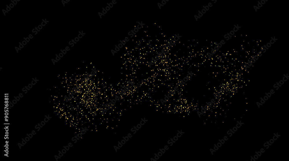 Lots of transparent bright festive golden lights. Golden sand, chaotically scattered. Lots of transparent bright festive golden lights. Golden sand, chaotically scattered.