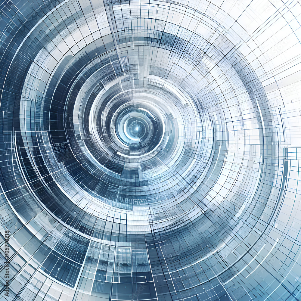 Fototapeta premium Futuristic Geometric Spiral Background