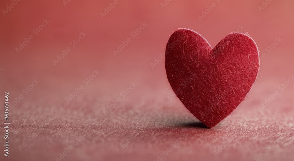 Fototapeta premium Red Origami Heart on Vibrant Background