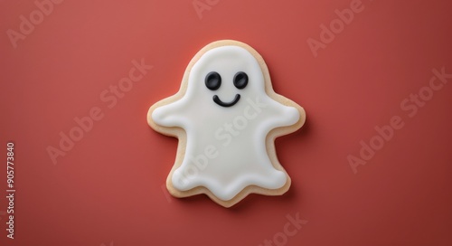Cute Ghost Sugar Cookies Decorated for Halloween Celebration