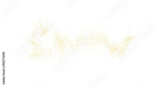 Lots of transparent bright festive golden lights. Golden sand, chaotically scattered.