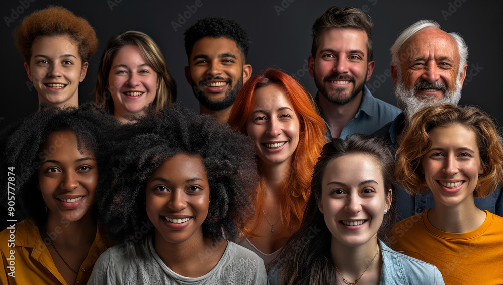 Group photo of a diverse group of friends Group photo of a diverse group of friends