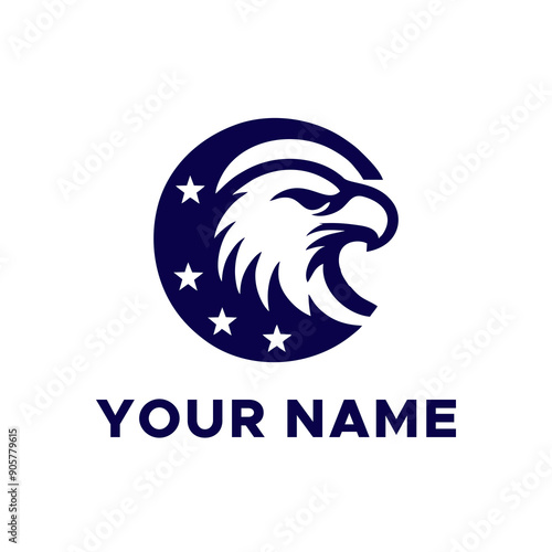 logo combination of eagle head with United States flag
