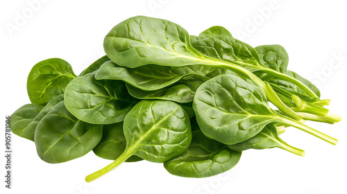 Fresh Spanich Leaves Isolated on Transparent Background

