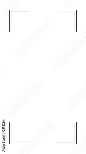 Simple double frame corner with transparent background

