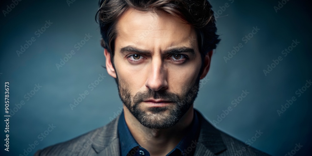 Intense Gaze of a Man with a Beard, Portrait Photography, Close-up Shot, Man, Portrait, Photography, Face Intense Gaze of a Man with a Beard, Portrait Photography, Close-up Shot, Man, Portrait, Photography, Face