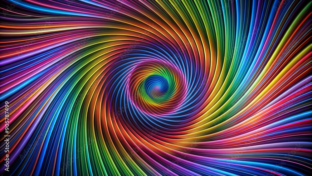 Fototapeta premium Rainbow Swirl A Digital Composition of Curving Lines, Abstract Art, Color, Pattern, Design