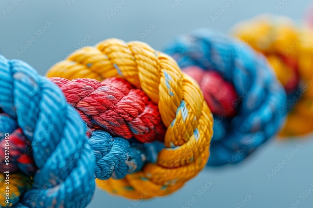 Leadership in Management Depicted as a Leader Organizing Assorted Ropes into a Cohesive Unit, Symbolizing Strategy and Control in Business. Leadership in Management Depicted as a Leader Organizing Assorted Ropes into a Cohesive Unit, Symbolizing Strategy and Control in Business.