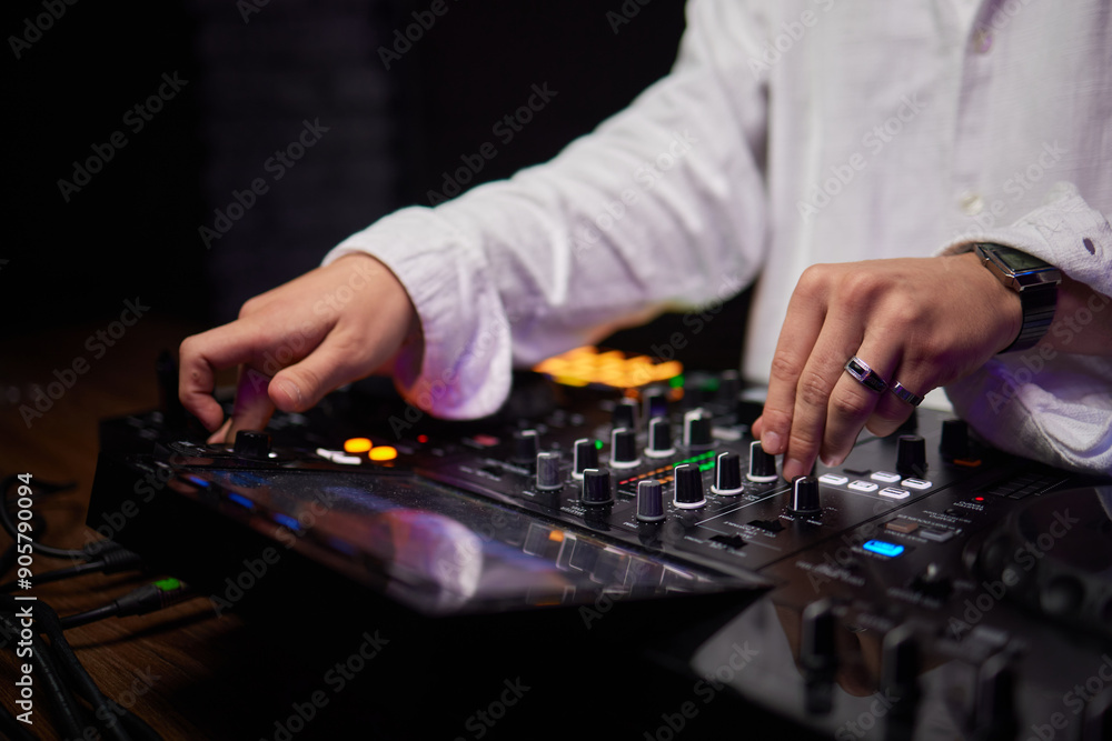 Audio Mixing Console in a Recording Studio with advanced sound production capabilities Audio Mixing Console in a Recording Studio with advanced sound production capabilities