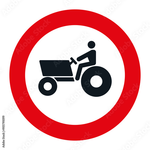 PROHIBITORI SIGN, R-111 - Denied entry to Agricultural motorised vehicles - SVG