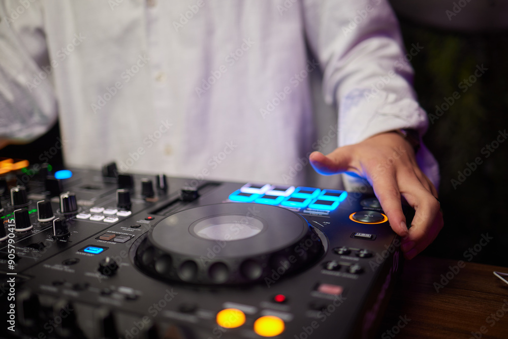 Audio Mixing Console in a Recording Studio with advanced sound production capabilities Audio Mixing Console in a Recording Studio with advanced sound production capabilities