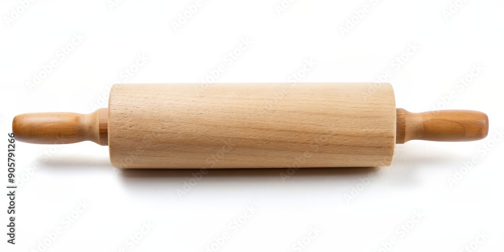 Wooden Rolling Pin Isolated on White Background, baking , kitchen , cooking , dough Wooden Rolling Pin Isolated on White Background, baking , kitchen , cooking , dough