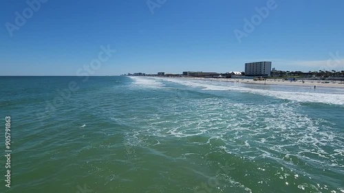 Coastline with ocean waves south view
