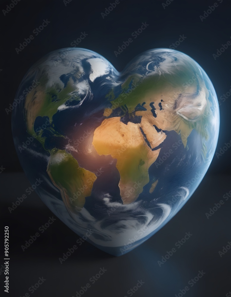 Fototapeta premium Heart-shaped globe.