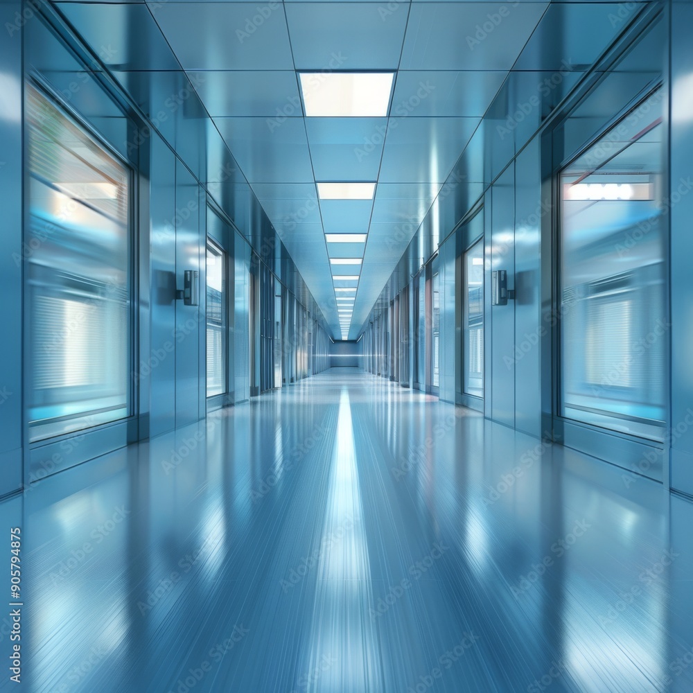 Dynamic Blur of a Long Corridor in a Building, Capturing the Essence of Urban Motion and Modern Life's Hustle and Bustle. Dynamic Blur of a Long Corridor in a Building, Capturing the Essence of Urban Motion and Modern Life's Hustle and Bustle.