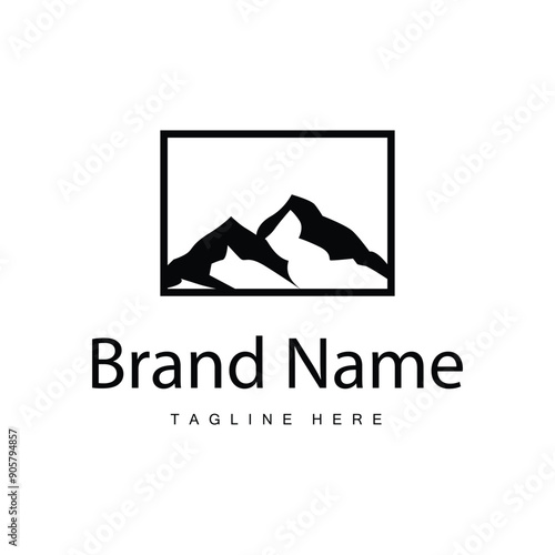 Mountain Logo Simple Illustration Silhouette Template Vector Design