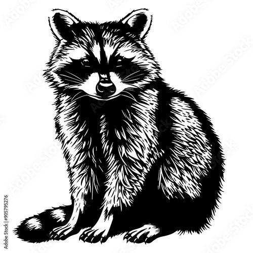 Raccoon Black Vector Illustration
