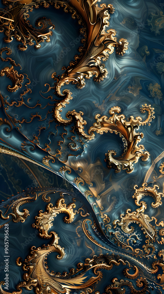 Elegant Abstract Flourishes: An Intricate Digital Art of Swirls, Curves, and Ornate Patterns Creating Visual Harmony Elegant Abstract Flourishes: An Intricate Digital Art of Swirls, Curves, and Ornate Patterns Creating Visual Harmony