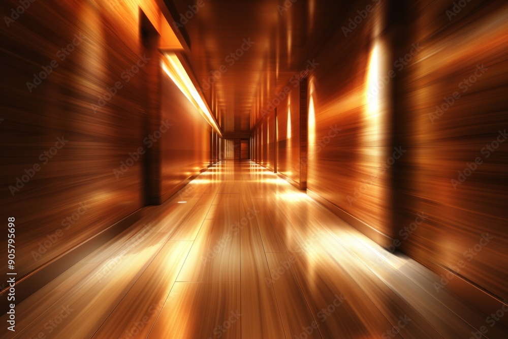 Dynamic Blur of a Long Corridor in a Building, Capturing the Essence of Urban Motion and Modern Life's Hustle and Bustle. Dynamic Blur of a Long Corridor in a Building, Capturing the Essence of Urban Motion and Modern Life's Hustle and Bustle.