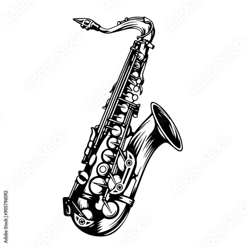 Saxophone Black Vector Illustration