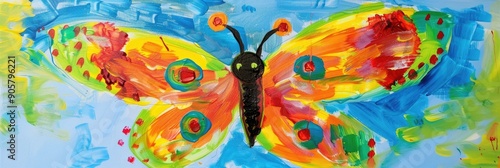 Child s Painting of a Butterfly photo