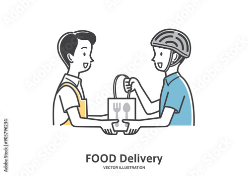 料理を配達するフードデリバリーの男性