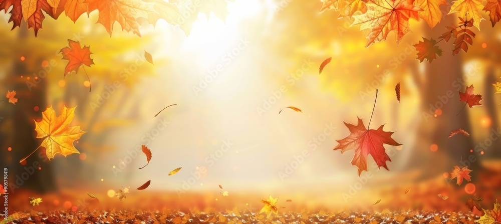 Vibrant autumn leaves background: perfect for fall creativity Vibrant autumn leaves background: perfect for fall creativity
