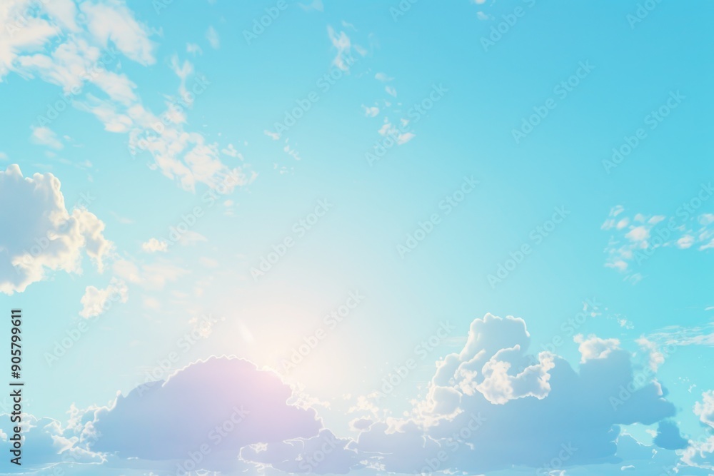 A small plane soaring above the fluffy white clouds against a bright blue sky A small plane soaring above the fluffy white clouds against a bright blue sky