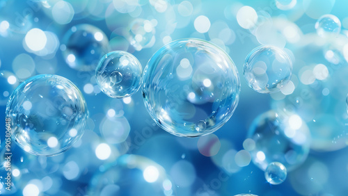 Wallpaper Mural Soft Blue Bubble Background Torontodigital.ca