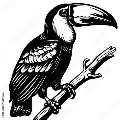 Hand-Drawn Toucan Vector Illustration