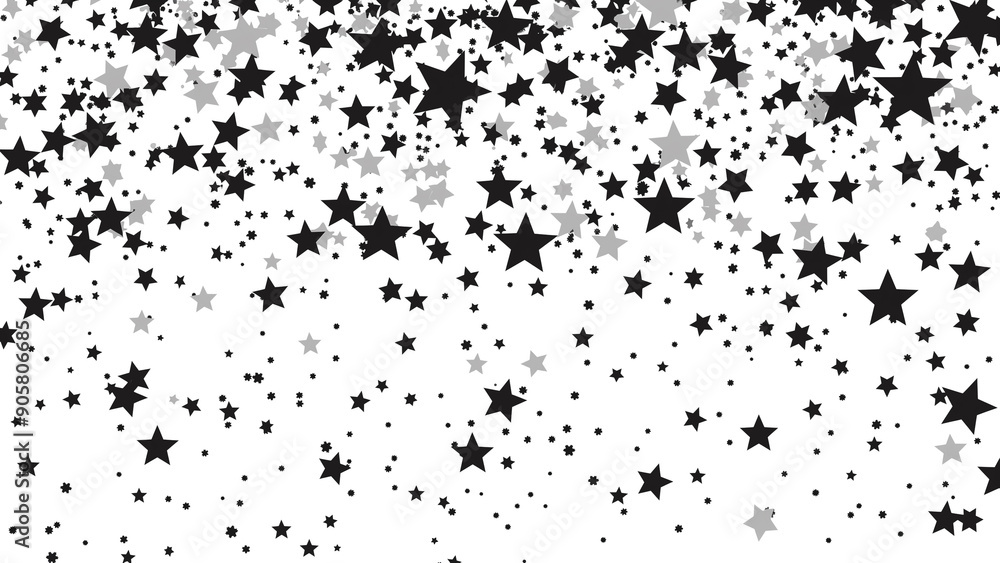 Random Black Stars on White Random Black Stars on White